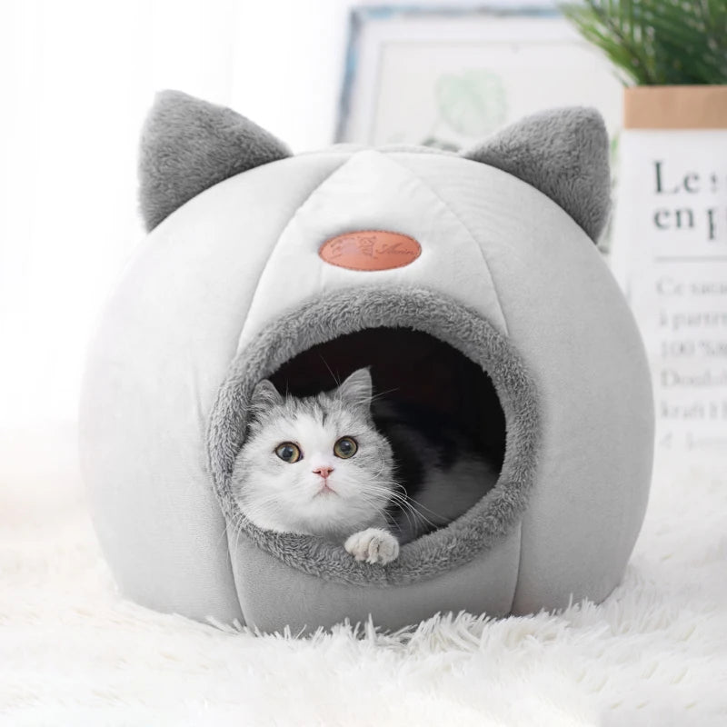 Novo conforto de sono profundo no inverno cama de gato iittle esteira cesta pequena casa de cachorro produtos animais de estimação tenda aconchegante caverna ninho interior cama gato